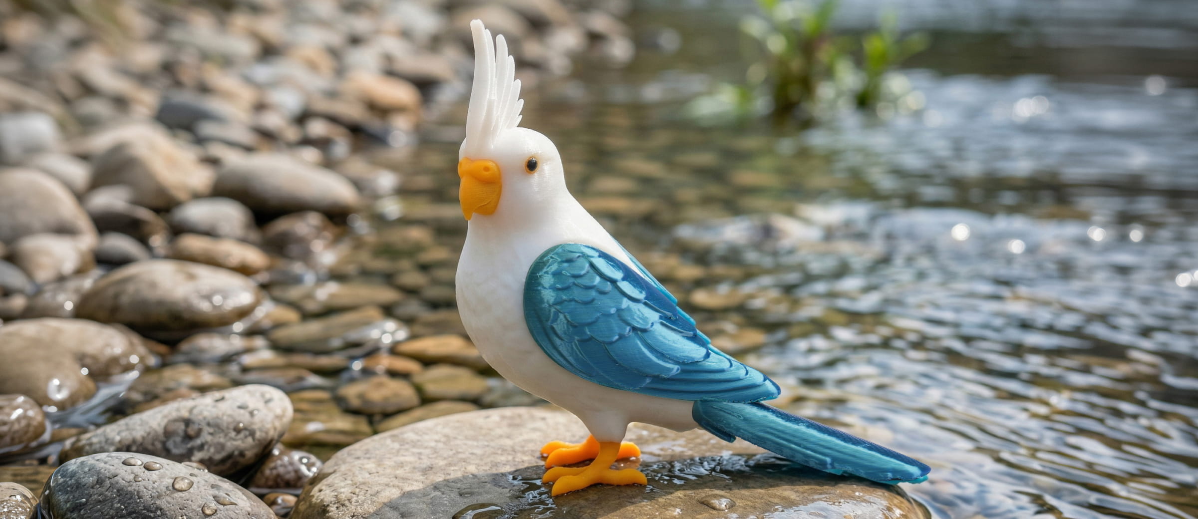複数色で表現した鳥の造形例